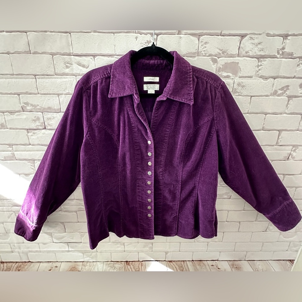 Christopher Banks Purple Corduroy Snap-Up Shirt Size Large
Business Casual